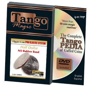 Flipper Coin Pro Elastic System (Half Dollar DVD w/Gimmick)(D0089) by Tango - Trick