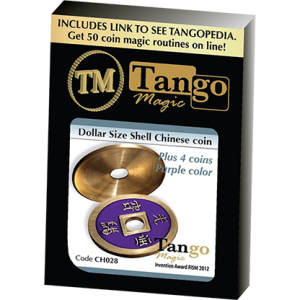 Dollar Size Shell Chinese Coin (Purple) by Tango Magic (CH028)