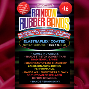 Joe Rindfleisch's SIZE 16 Rainbow Rubber Bands (Vince Mendoza - Mr. Pink) by Joe Rindfleisch - Trick