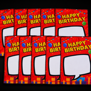 Birthday Silk Surprise REFILL (10 Silks) by PlayTime Magic DEFMA (Orange)